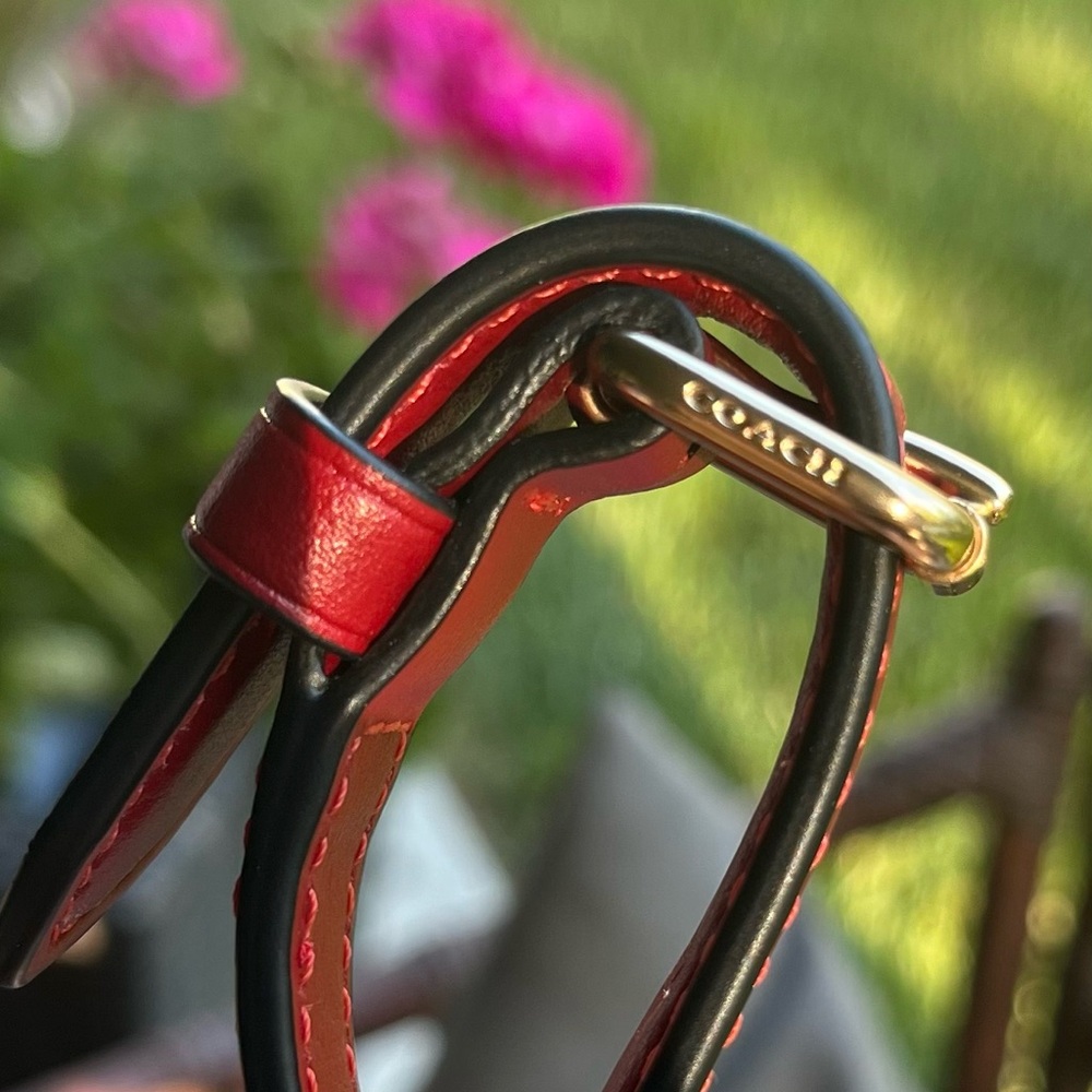 Coach Red Leather Crossbody Replacement Strap with Gold-Tone Hardware - Picture 10 of 11